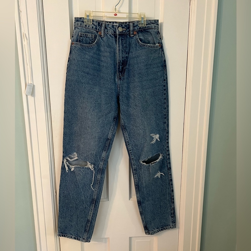 Zara High Waisted Straight Leg Jeans